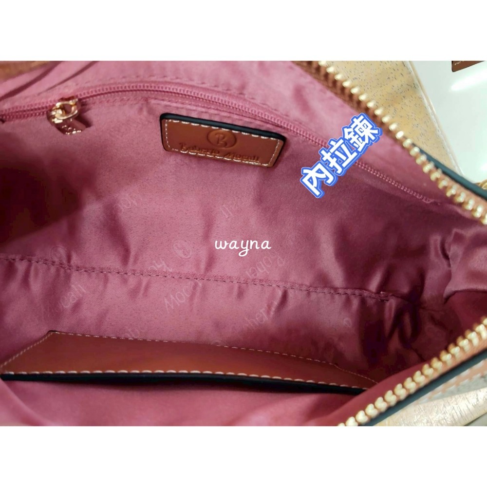 Roberto Mocali諾貝兔 經典方格卡其 英文字兩用包 斜背包 手提包 肩背包-細節圖3