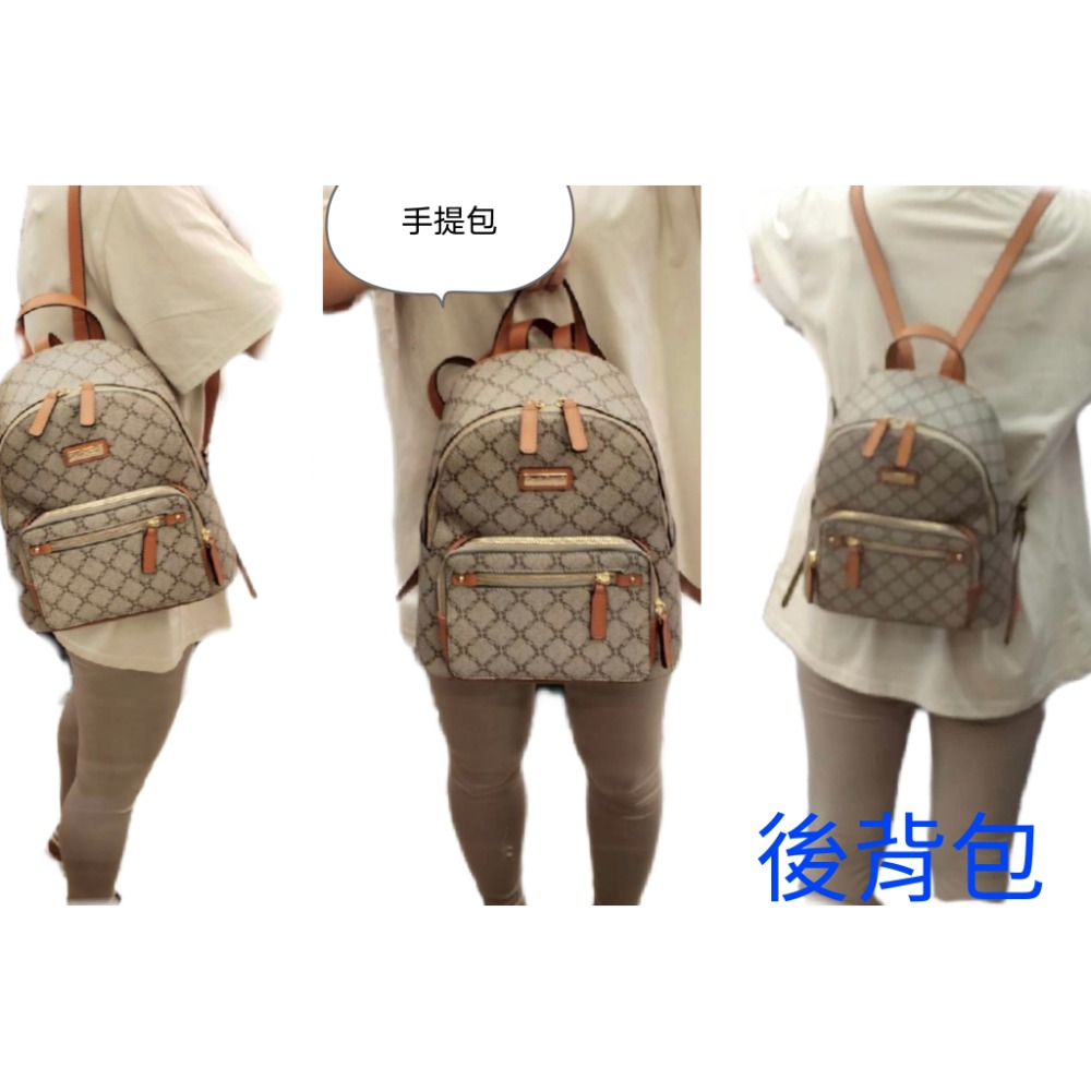 諾貝兔 後背包 經典方格卡其 英文字-細節圖2