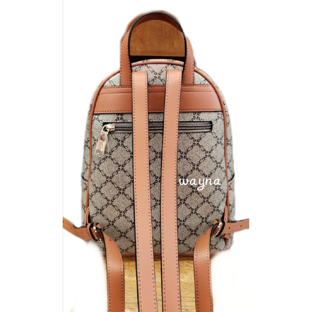 諾貝兔 後背包 經典方格卡其 英文字-細節圖4