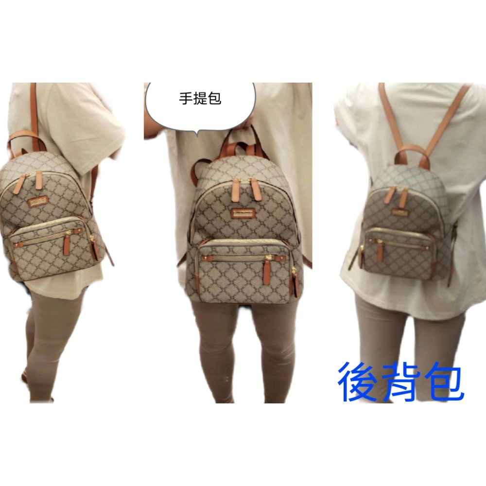 諾貝兔 後背包 經典方格卡其 英文字-規格圖6