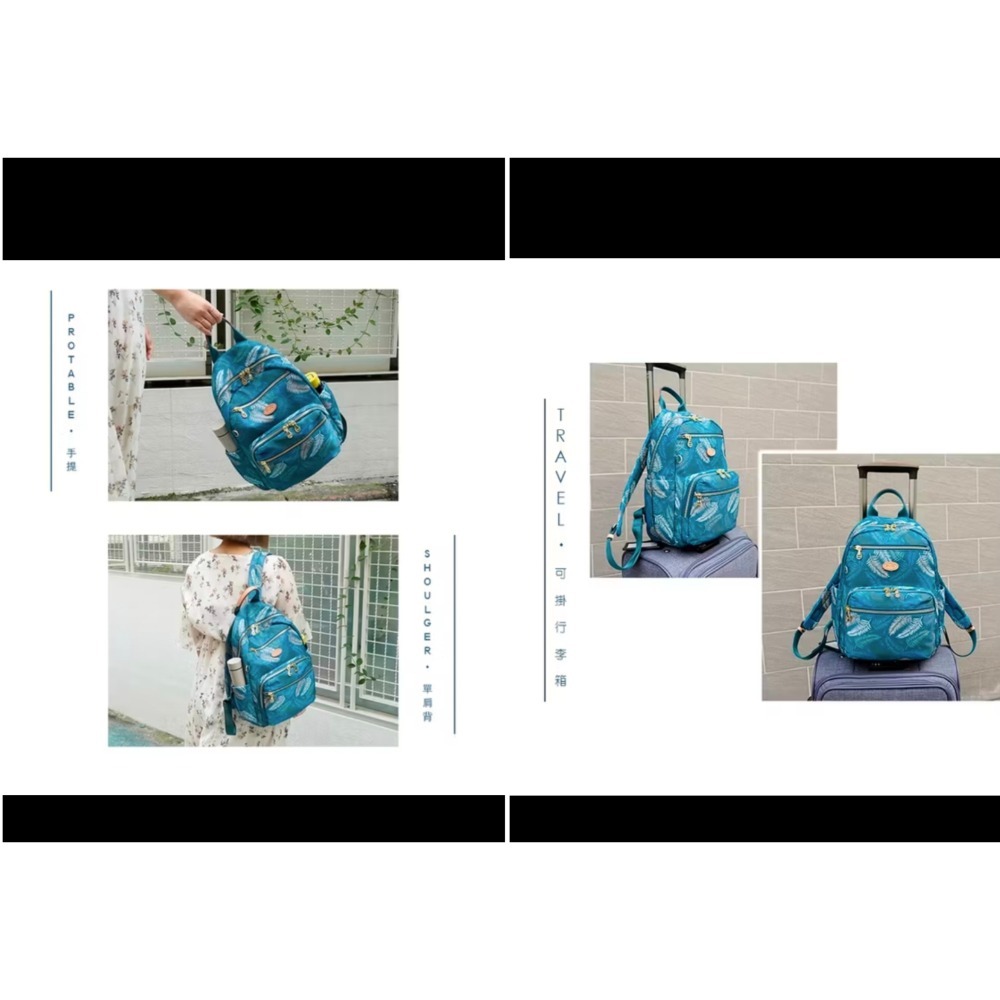 OMC 羽毛 防盜 後背包 手提包 斜背包13291-細節圖2