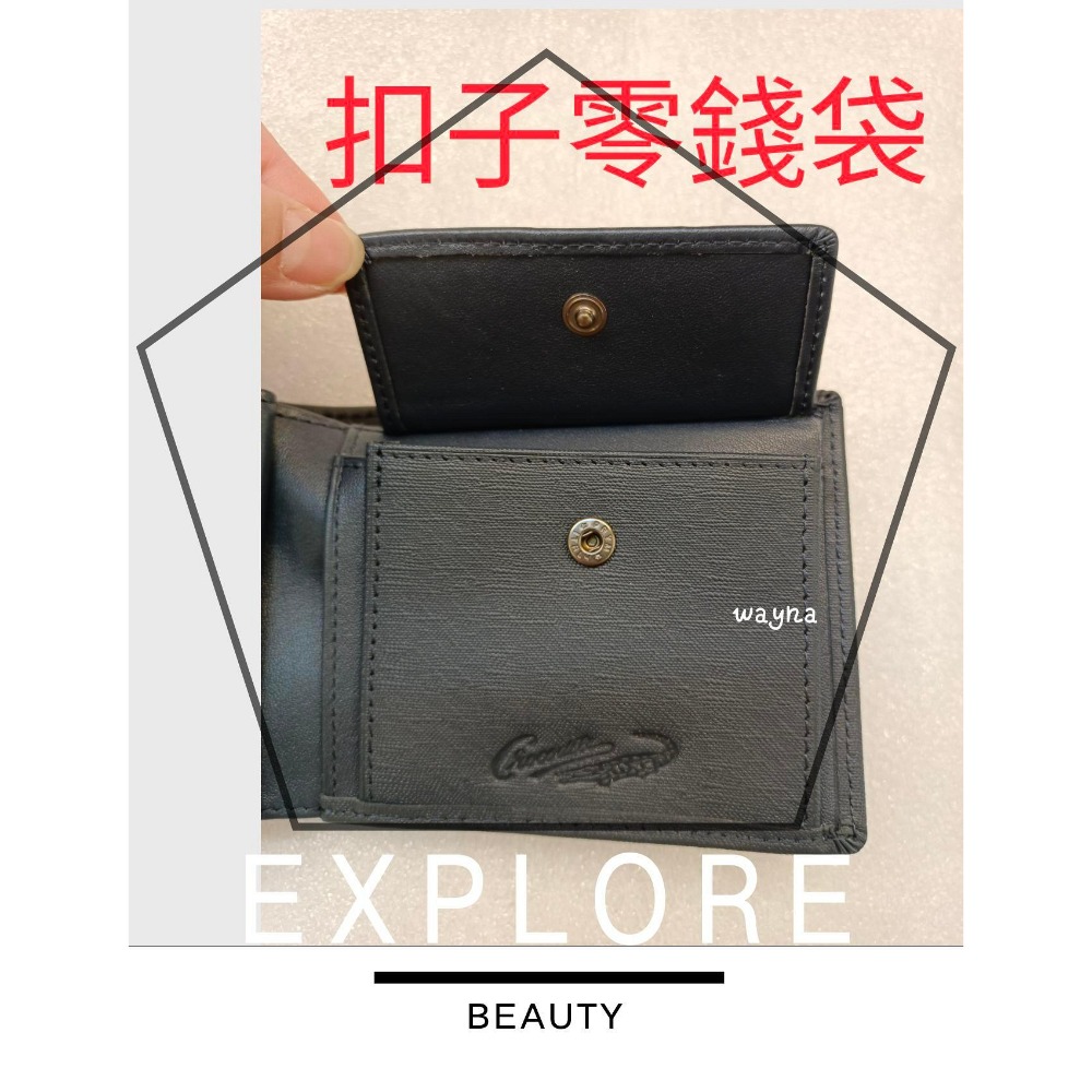 鱷魚CROCODILE牛皮 短夾0103-113十字紋-細節圖6