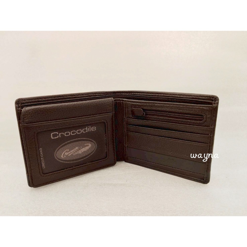 鱷魚Crocodile  荔枝紋  材質：牛皮  牛皮短夾 皮夾-細節圖6