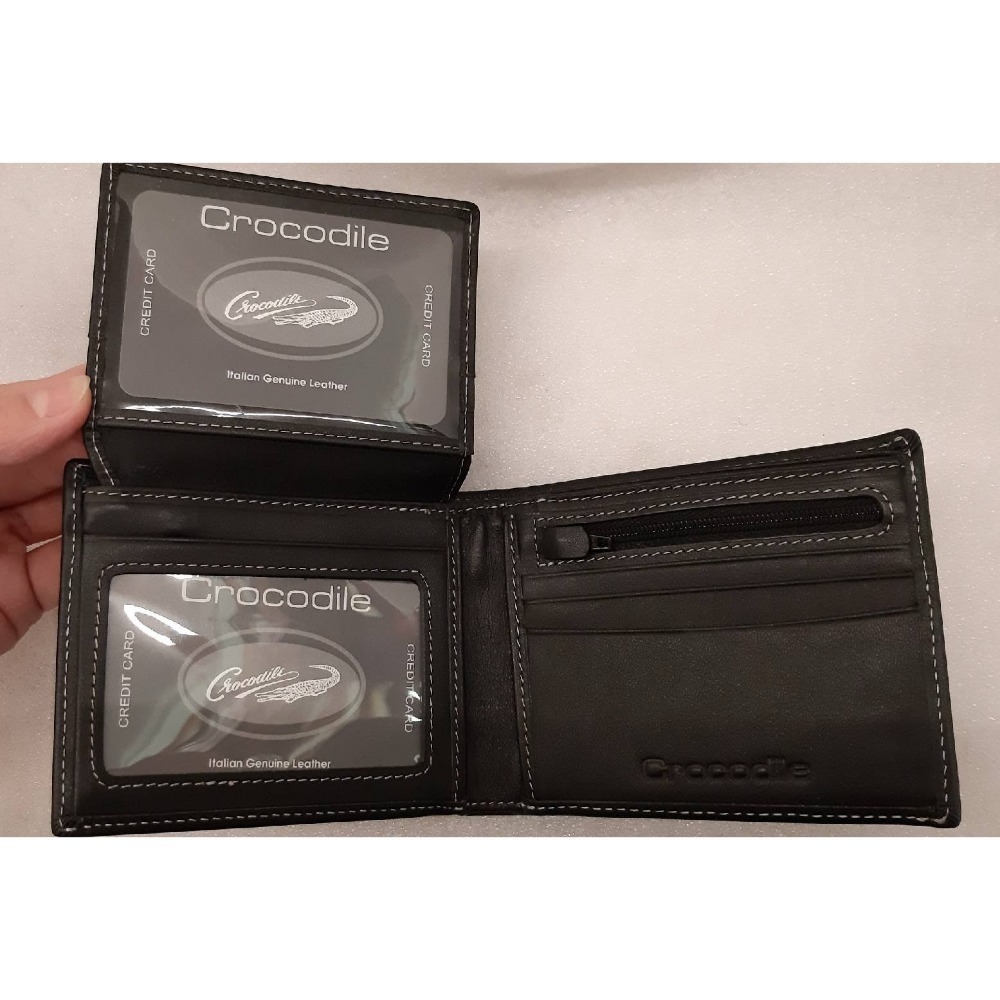 鱷魚CROCODILE 真皮短夾 0203-36031黑色-細節圖4
