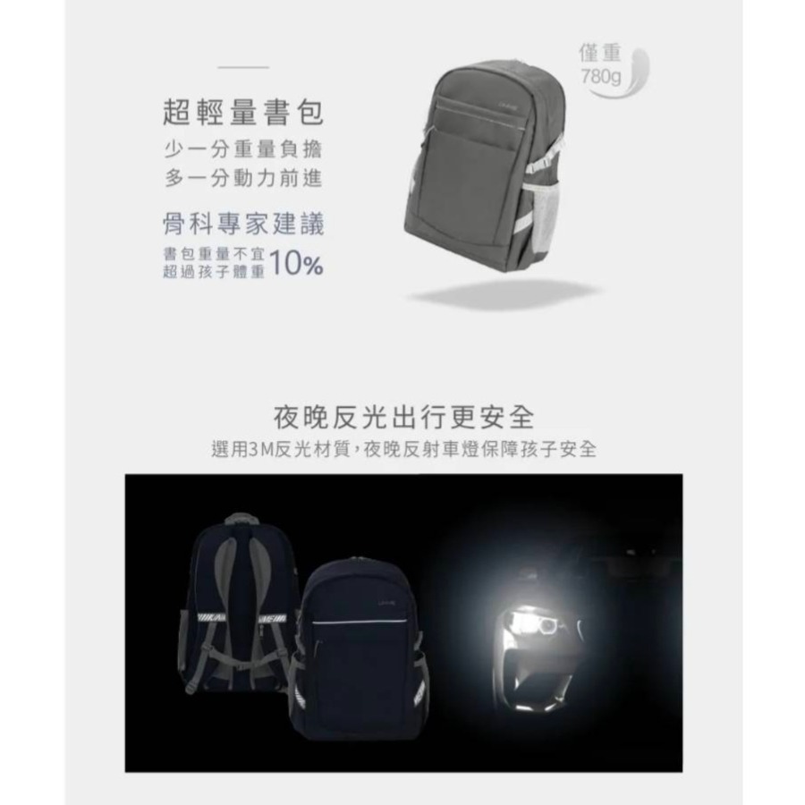 UNME 台灣製造 2012 L 極簡輕量護脊 素面後背包 書包 麥米/鐵灰/ 深藍/黑-細節圖5