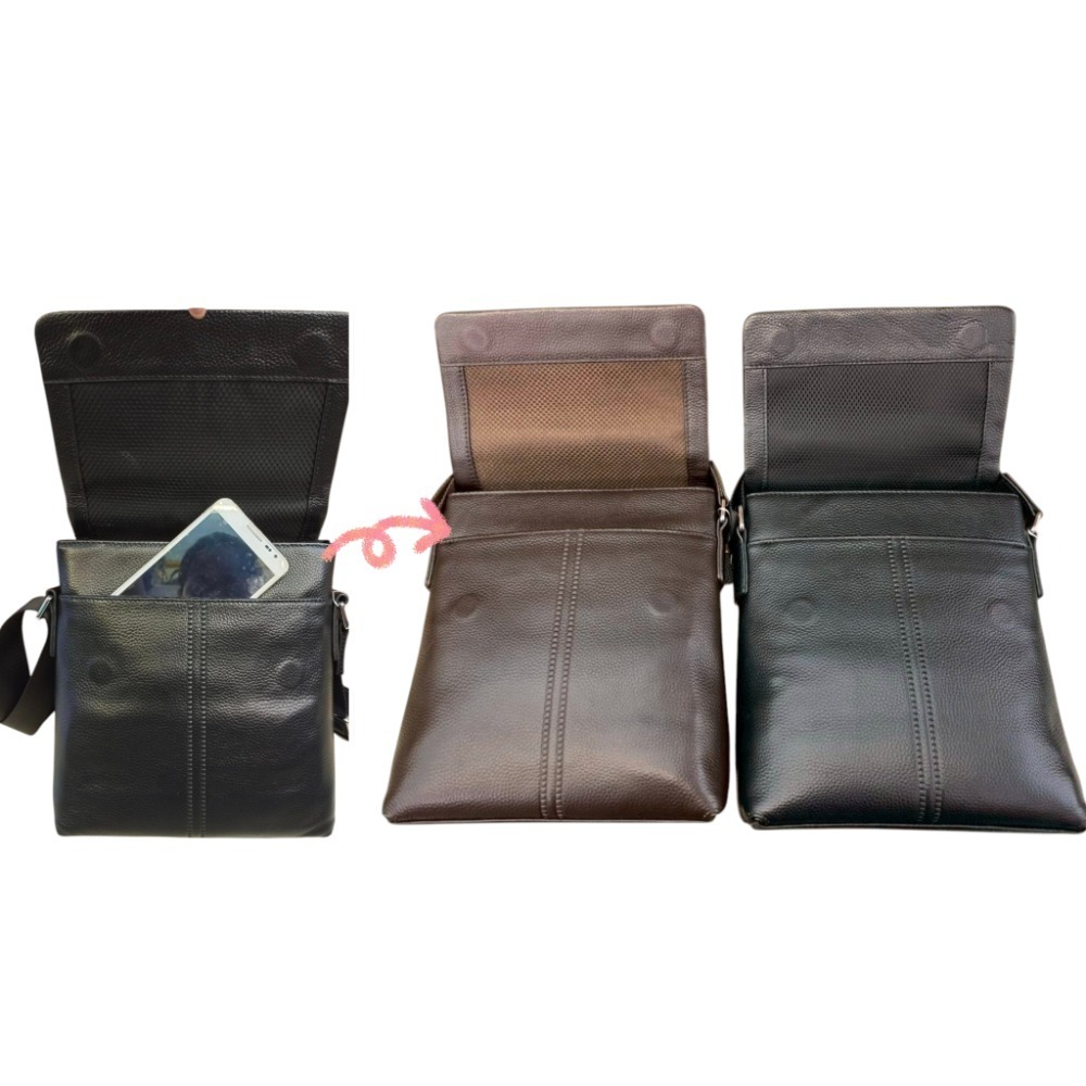 男士真皮斜側背包 雙拉鍊 掀蓋 直立式 時尚簡約牛皮斜背包 頭層牛皮 肩背小跨包 百搭男士包 商務包-細節圖6