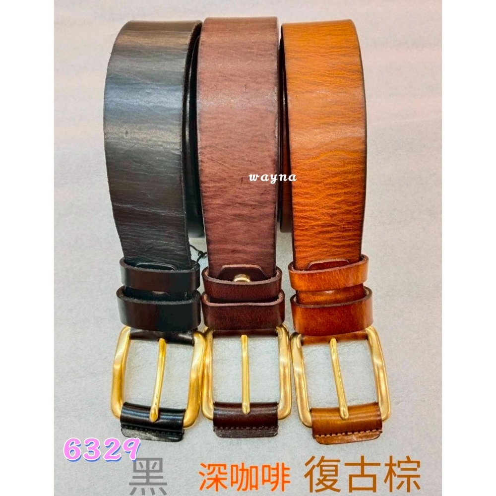 休閒牛皮褲帶 超百搭真皮皮帶  真皮真皮真皮6329 特價-規格圖4