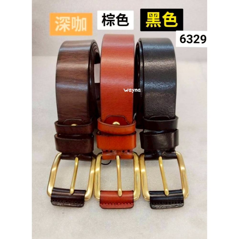 休閒牛皮褲帶 超百搭真皮皮帶  真皮真皮真皮6329 特價-規格圖4