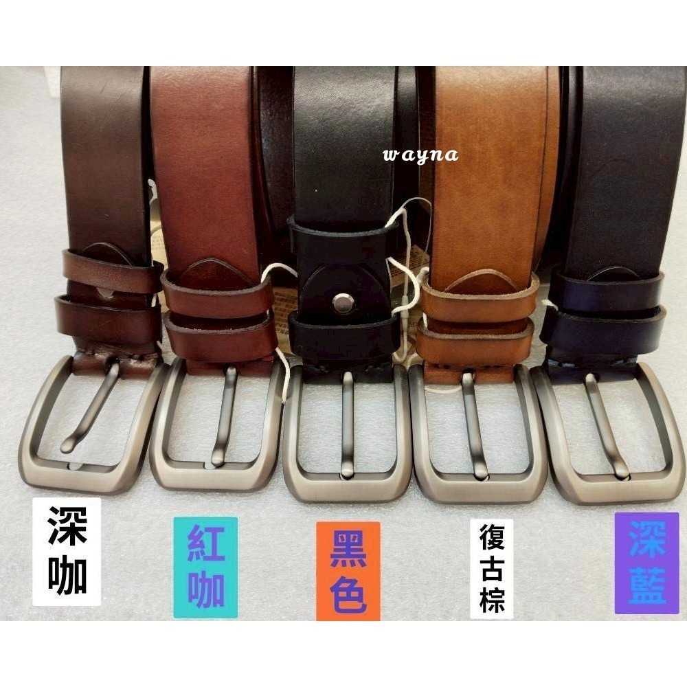 男士女士百搭真皮皮帶 耐用 堅固真皮針扣腰帶 休閒牛皮褲帶6544-細節圖5