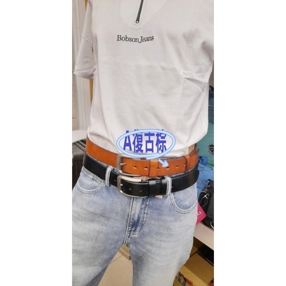 男士女士百搭真皮皮帶 耐用 堅固真皮針扣腰帶 休閒牛皮褲帶6544-規格圖7