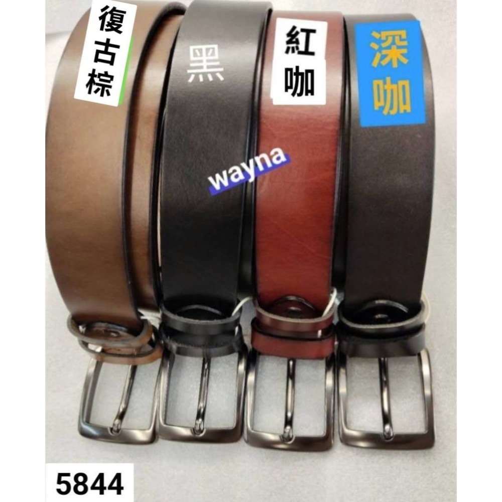 男士女士百搭真皮皮帶 耐用 堅固真皮針扣腰帶 休閒牛皮褲帶5844-細節圖3