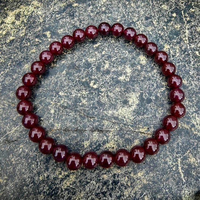 ╭＊藏花＊╮天然紅石榴石手鍊 5mm 手圍15 手串 石榴石 水晶 礦石 晶礦 女人石 紫牙烏-細節圖6