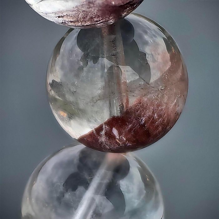 ╭＊穿越。撒哈啦＊╮純天然紅塔山幽靈手鍊10.8mm 手圍16.5 水晶 手串 手鏈 紅幽靈 幽靈-細節圖6