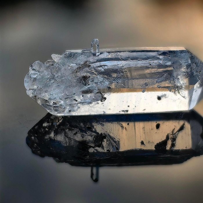 ╭＊一圖一物＊╮ 天然閃靈鑽原礦 長29.6mm 水晶 礦石 晶礦-細節圖3