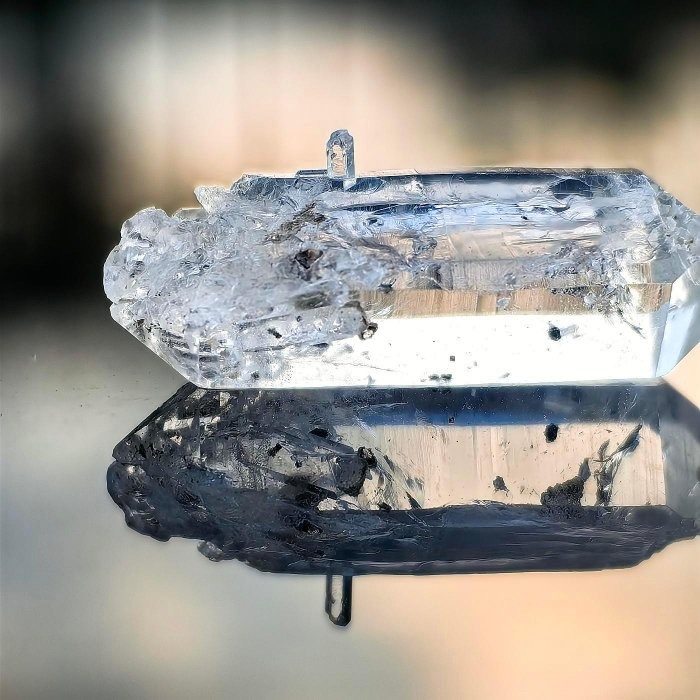╭＊一圖一物＊╮ 天然閃靈鑽原礦 長29.6mm 水晶 礦石 晶礦-細節圖4