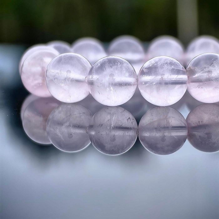 ╭＊桃花樁＊╮純天然果凍粉水晶12.5mm 手圍16 粉晶 水晶 帶星光-細節圖2