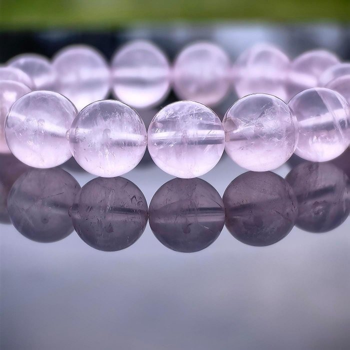 ╭＊桃花樁＊╮純天然果凍粉水晶12.5mm 手圍16 粉晶 水晶 帶星光-細節圖4