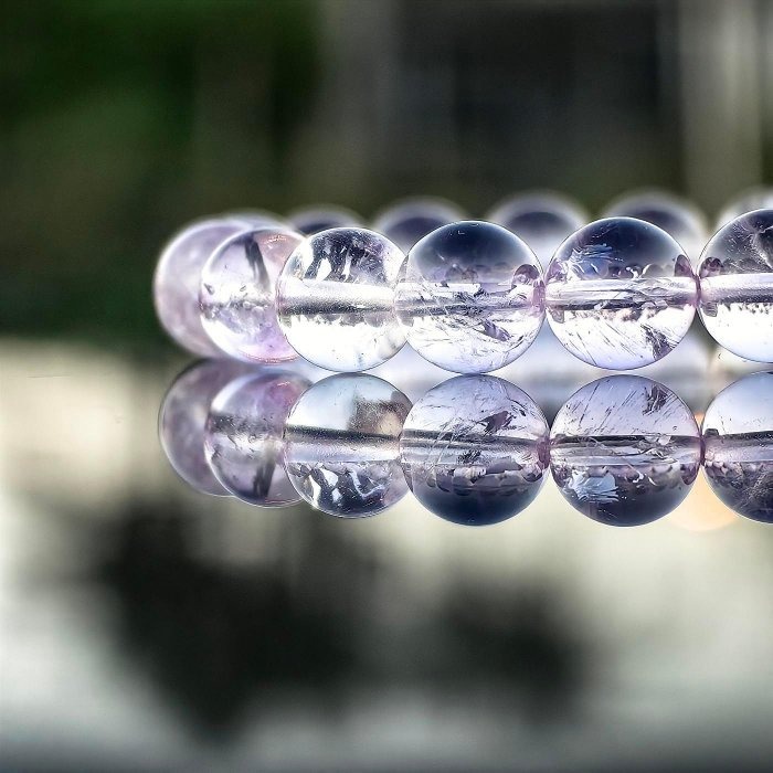 ╭＊一圖一物＊╮天然玻利維亞紫水晶手鍊 10.2mm 手圍15.5 手串 紫晶 水晶 晶礦-細節圖2