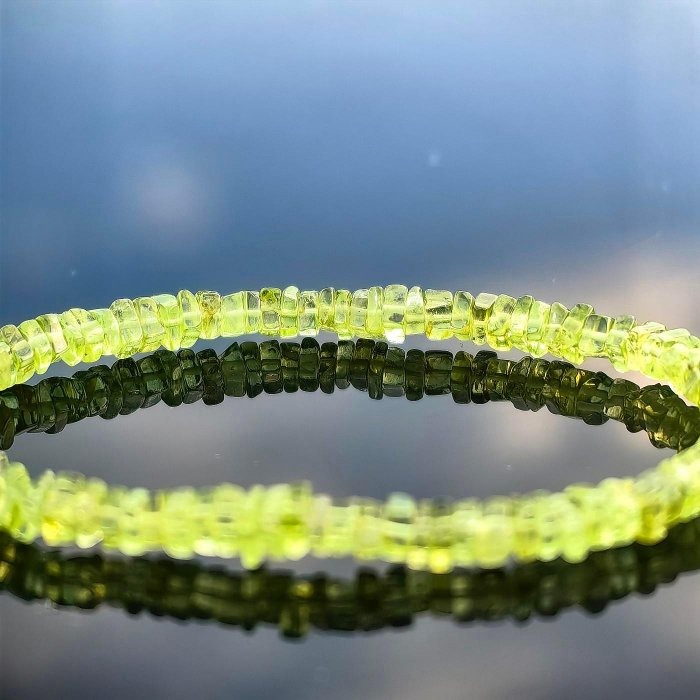 ╭＊穿越。春信＊╮天然橄欖石水晶手鍊 4.2mm 手圍16 手串 太陽之石-細節圖5