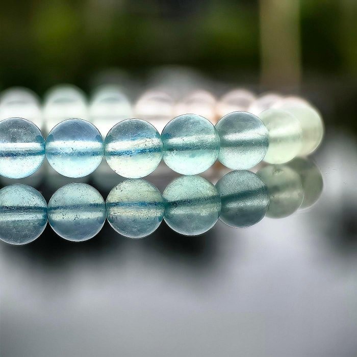 ╭＊一圖一物＊╮天然彩虹摩根石水晶手鍊 7.6mm 手圍16 手串 冰體摩根 水晶 晶礦-細節圖3