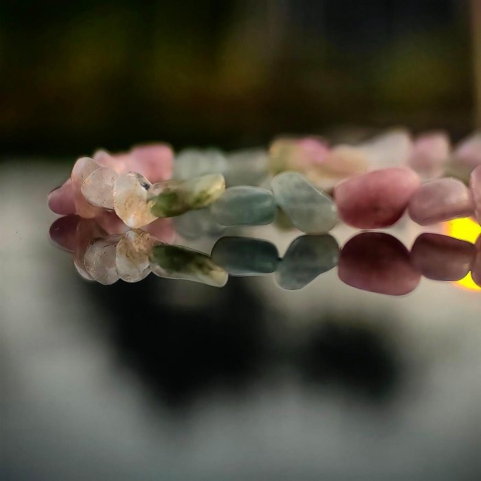 ╭＊春神＊╮純天然碧璽隨形手鍊 5.5mm 手圍15 手串 水晶 電氣石 旺夫石-細節圖8