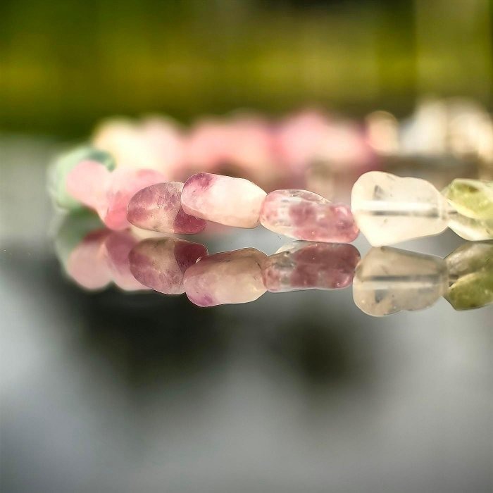 ╭＊春神＊╮純天然碧璽隨形手鍊 5.5mm 手圍15 手串 水晶 電氣石 旺夫石-細節圖5
