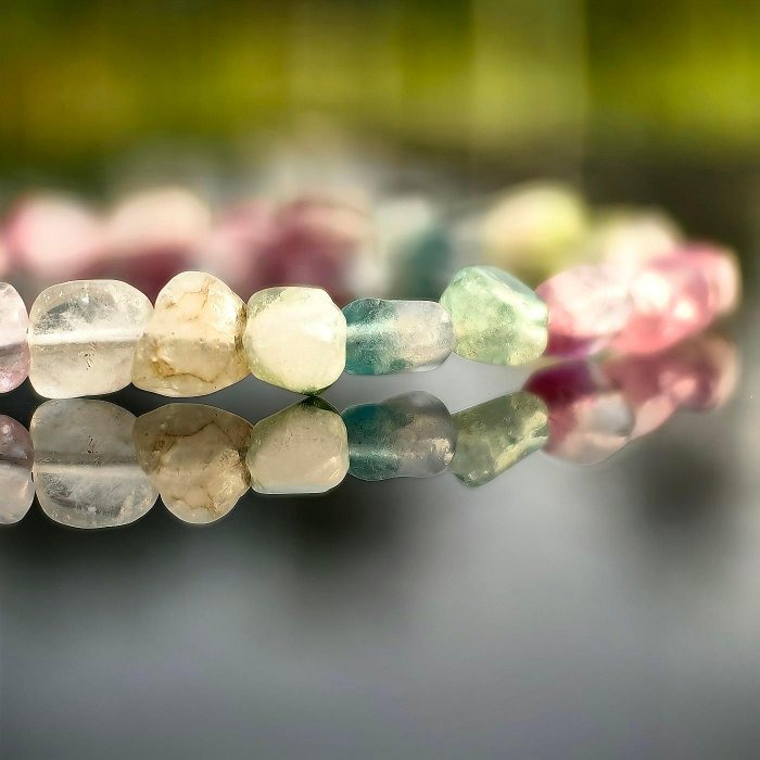 ╭＊春神＊╮純天然碧璽隨形手鍊 5.5mm 手圍15 手串 水晶 電氣石 旺夫石-細節圖6