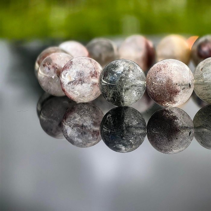 ╭＊穿越。新小主A＊╮天然幽靈手鍊 13mm 手圍16.5 水晶 彩幽靈 綠幽靈 招正財 招事業 手串 紅幽靈 黃幽靈-細節圖2
