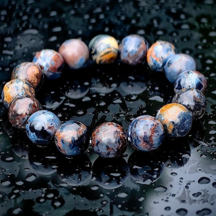 ╭＊一圖一物＊╮純天然暴風彼得石手串12.2mm 手圍16.5 (近17) 水晶礦石 手鍊 串珠 權力之石-細節圖4