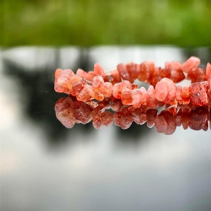 ╭＊烈日紅陽＊╮天然金太陽隨形手串5.5mm 手圍16 水晶 金太陽石 晶礦-細節圖2