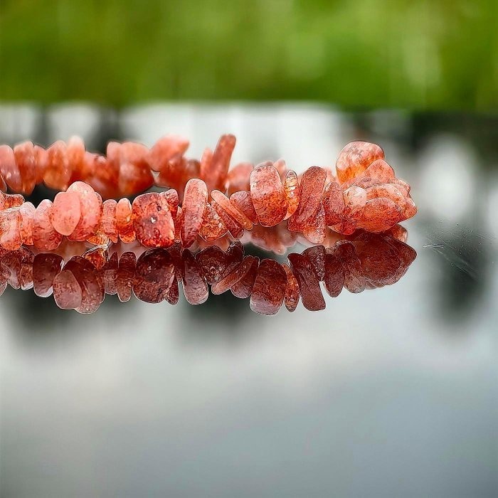 ╭＊烈日紅陽＊╮天然金太陽隨形手串5.5mm 手圍16 水晶 金太陽石 晶礦-細節圖3