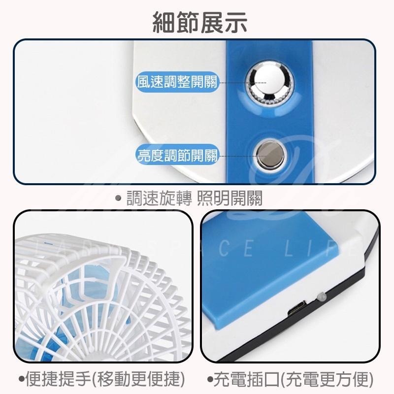 摺疊扇 摺疊風扇 風扇 檯式折疊扇 露營風扇 充電風扇 桌面風扇 LED 掛壁 家用 辦公室 學生宿舍 夜燈 旅行-細節圖8