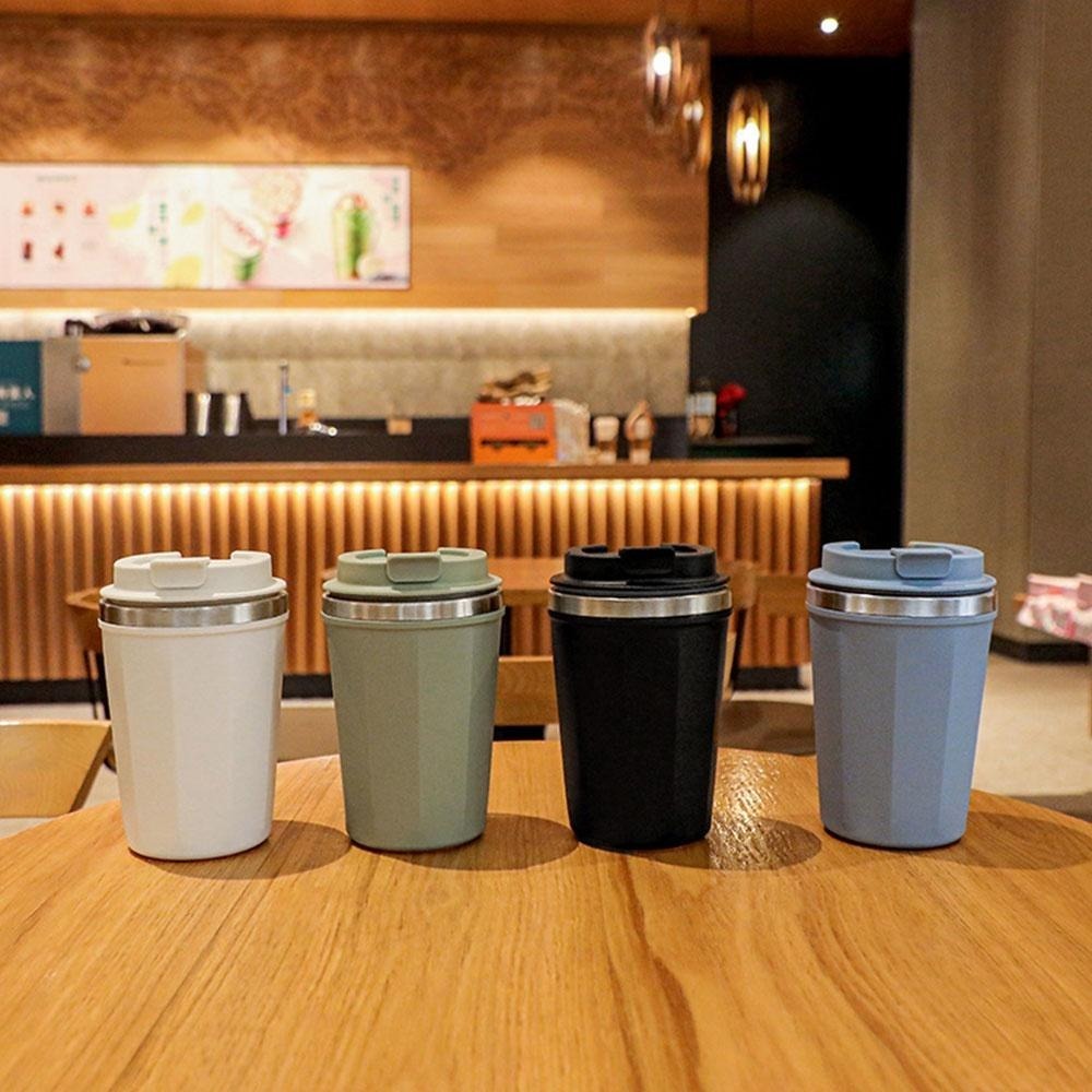 保溫杯 環保杯 水杯 咖啡杯 不倒杯 莫蘭迪色 不鏽鋼杯 隨行杯 魔力吸盤 吸盤水杯 辦公室 宿舍 學生 上班族-細節圖4