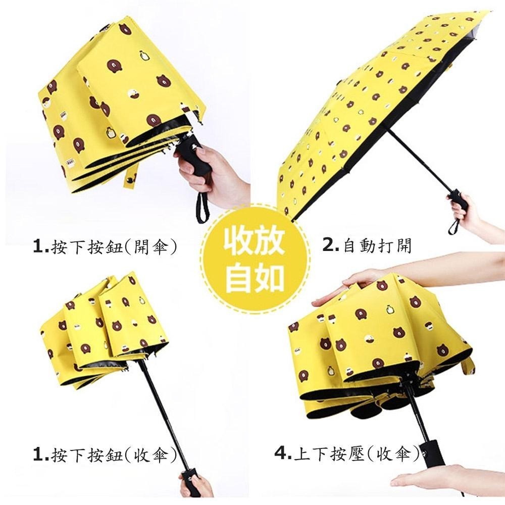 熊大雨傘 小熊摺疊傘 黑膠8骨 雨傘 自動摺疊傘 晴雨兩用傘 摺疊傘 抗UV 全自動晴雨傘 自動傘 加大傘面 防風雨-細節圖6