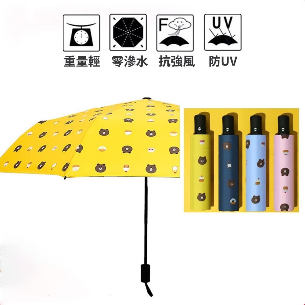 熊大雨傘 小熊摺疊傘 黑膠8骨 雨傘 自動摺疊傘 晴雨兩用傘 摺疊傘 抗UV 全自動晴雨傘 自動傘 加大傘面 防風雨-細節圖7