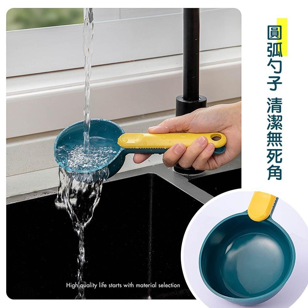 量勺 量杯 舀米勺 米勺 一勺多用 勺子 封口夾 飼料鏟 寵物貓狗糧鏟 五穀雜糧 麵粉 廚房必備 長手柄 萬用勺-細節圖8