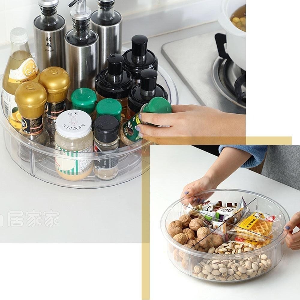 調味罐收納 透明旋轉置物架 收納旋轉盤 旋轉調料架 調味罐旋轉盤 旋轉收納盤 醬料盤 醬盤 調料佐料架 置物 香料收納-細節圖3