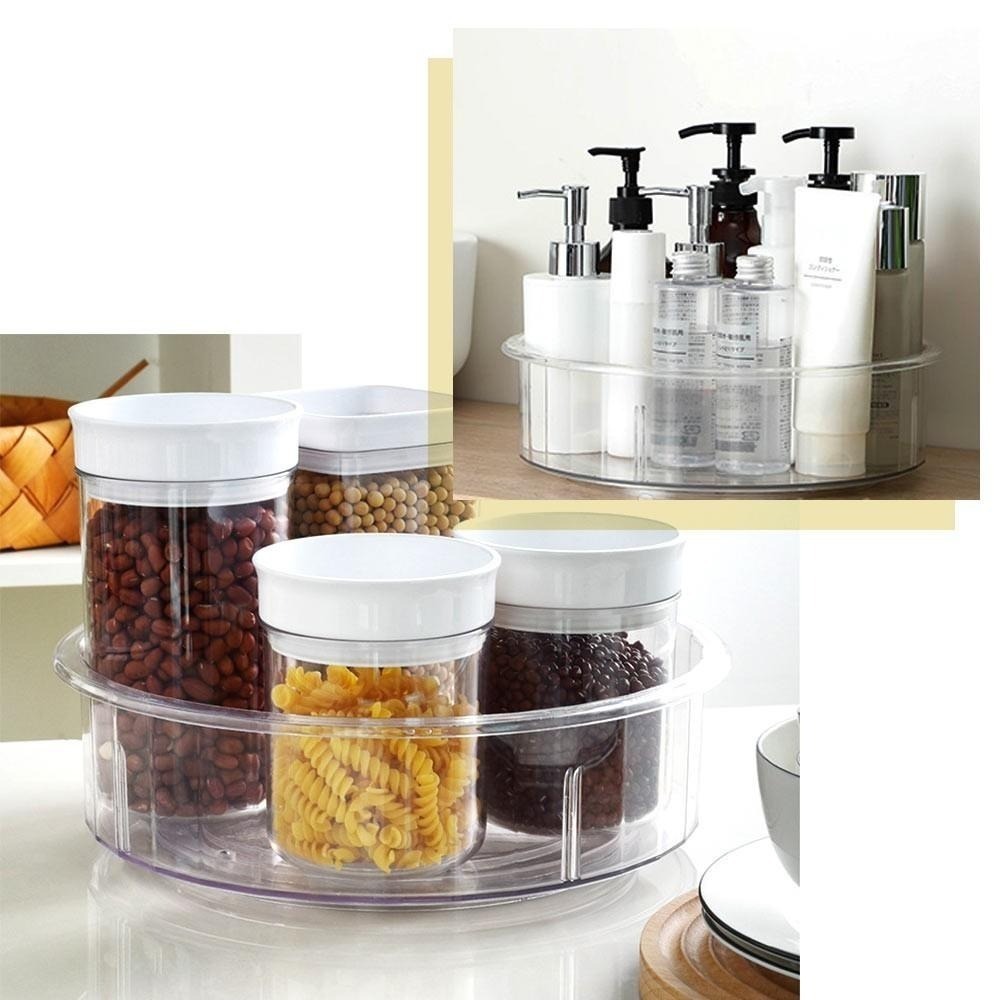 調味罐收納 透明旋轉置物架 收納旋轉盤 旋轉調料架 調味罐旋轉盤 旋轉收納盤 醬料盤 醬盤 調料佐料架 置物 香料收納-細節圖6