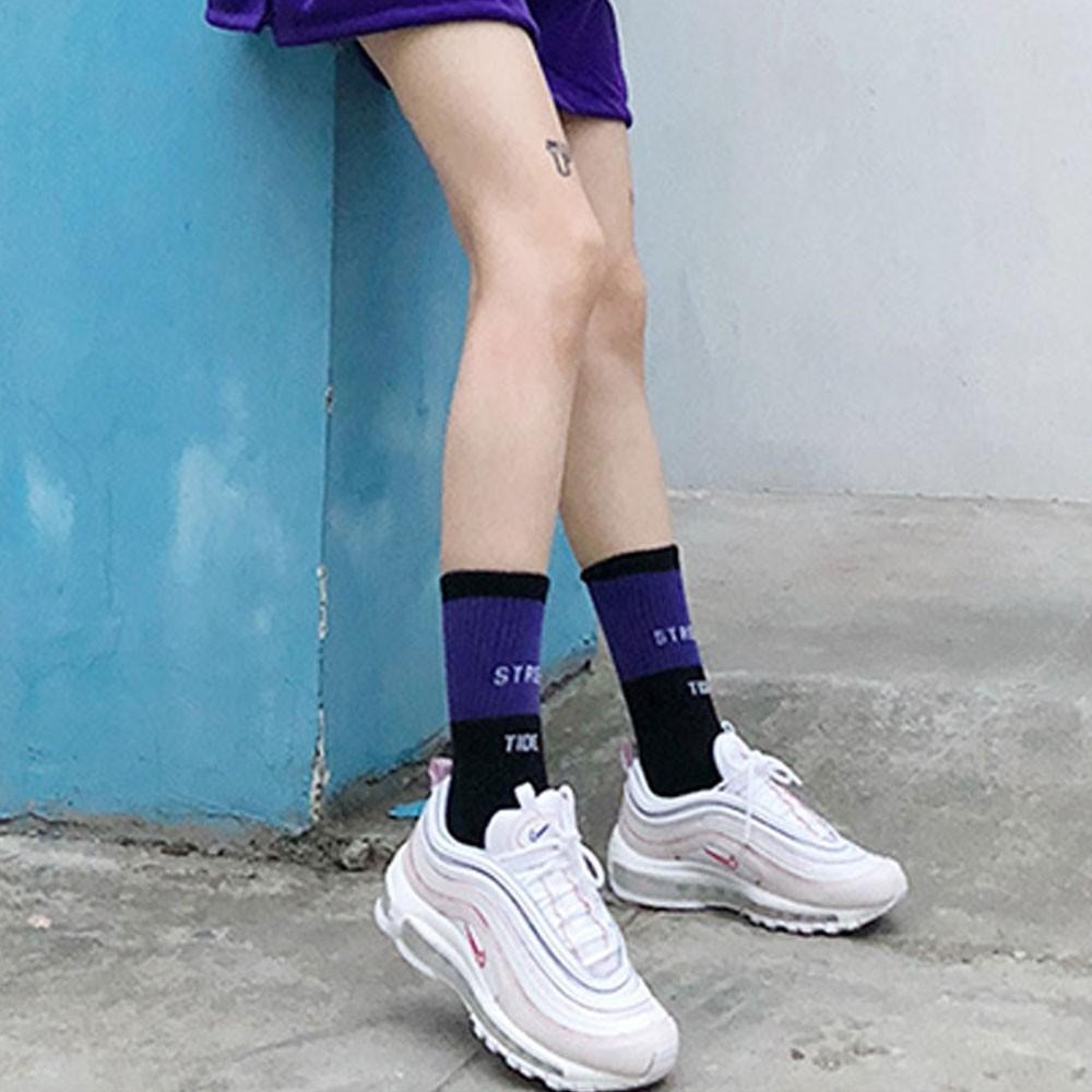 【Mei-Do】堆堆襪 刺繡字母 中筒襪 潮襪 學院風 滑板襪 薄款襪子 運動襪 男女同款-細節圖3