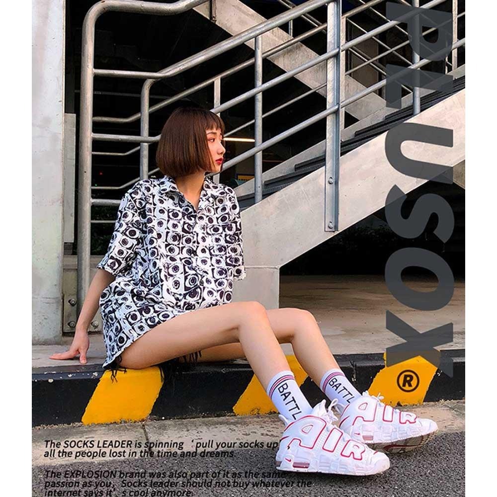 【Mei-Do】潮襪 中筒襪 滑板襪中長筒襪 中筒襪 字母中筒襪 BATTLE 刺繡字母 學院風 薄款 文青 運動襪 男-細節圖3