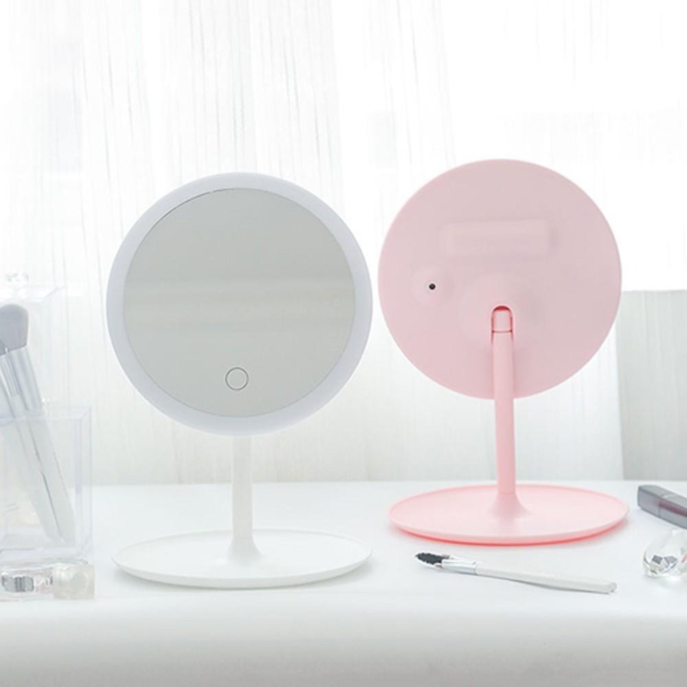 化妝鏡 補光鏡 鏡子 帶燈化妝鏡 觸控式化妝鏡 補光化妝鏡 梳妝鏡 桌鏡 可調光 LED鏡 觸控 隨身鏡子 智能補光化妝-細節圖4