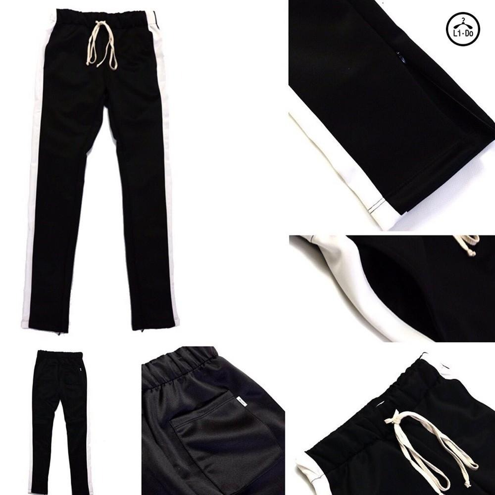 單線褲 小賈褲 男生運動長褲 彈力透氣 小賈 運動褲 顯瘦褲 小腳褲 舒適 修身 線條褲 長抽繩 四季百搭 男女不拘-細節圖9