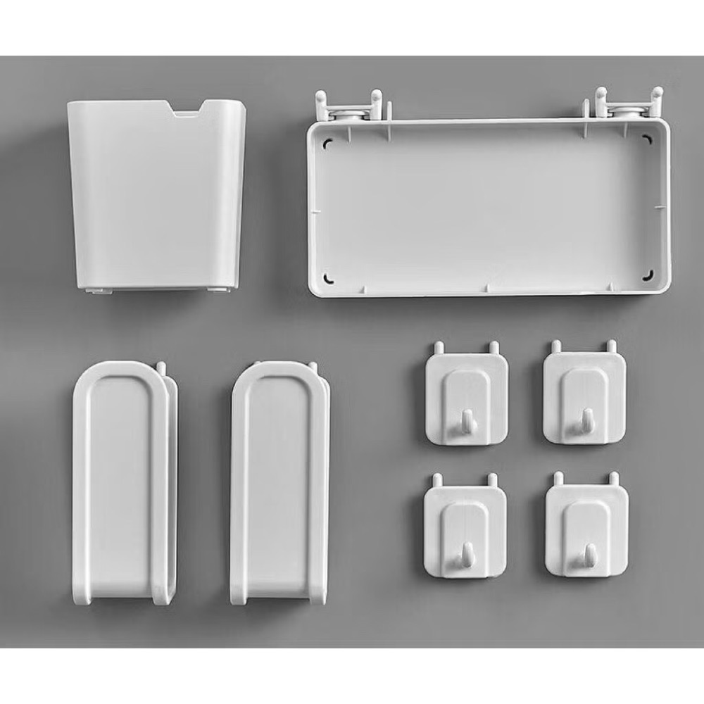一組出清 免打空 洞洞板配件 兒童書桌 辦公室書桌 廚房 廁所 租房 宿舍收納 收納盒 收納架 牆上置物架-細節圖5