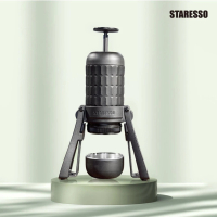 【P.R. CAFE】STARESSO｜全黑第三代不插電義式咖啡機PLUS 原廠正貨 露營 旅遊 攜帶方便