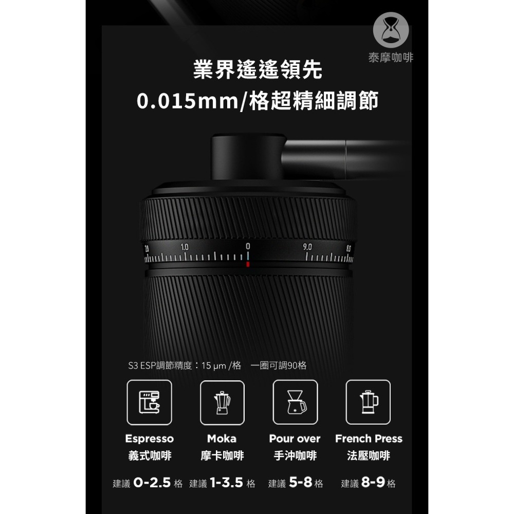 Timemore泰摩｜栗子S3 ESP 外調式手搖磨豆機 義式咖啡/手沖咖啡專用【P.R. CAFE】-細節圖4