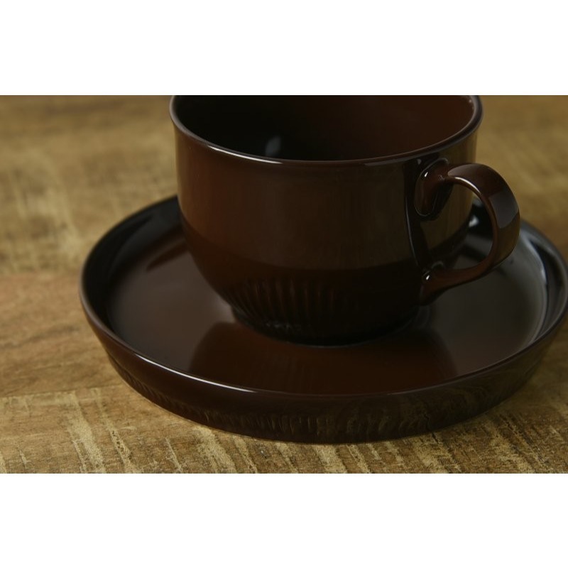 【P.R. CAFE】茶杯盤組/杯碟組 美濃燒 棕色 馬克杯 咖啡杯 日式餐具 230ml 日本製造-細節圖4