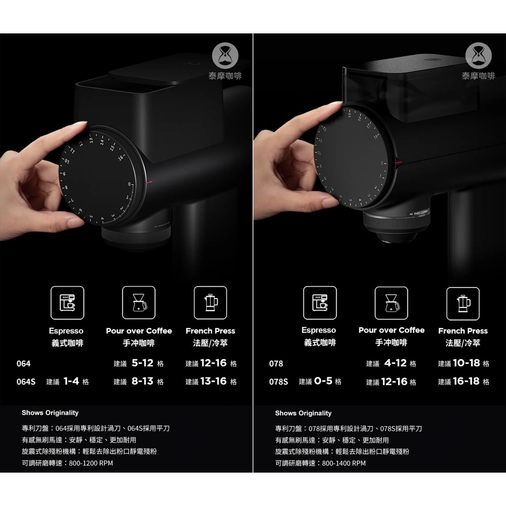 Timemore泰摩｜雕刻家064S 078 078S電動咖啡磨豆機【P.R. CAFE】-細節圖2