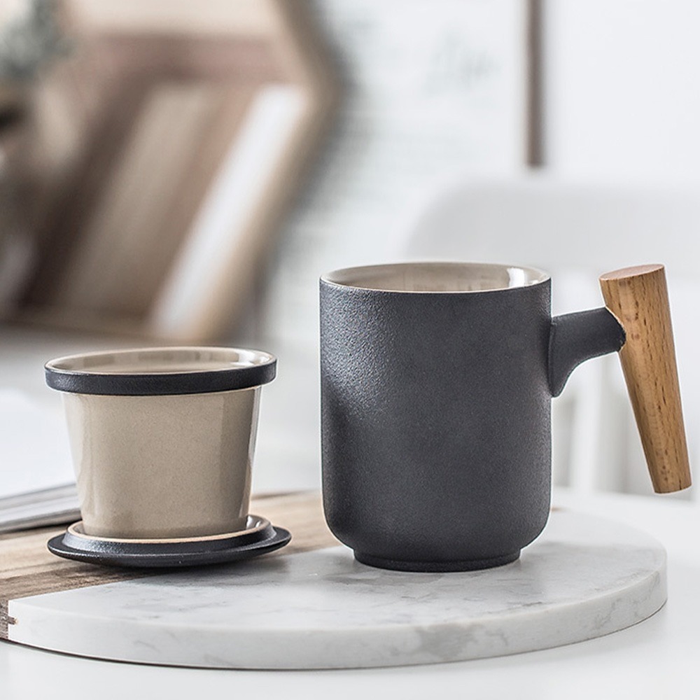 個人泡茶杯 350ml 陶瓷杯 馬克杯 辦公室泡茶杯-細節圖2