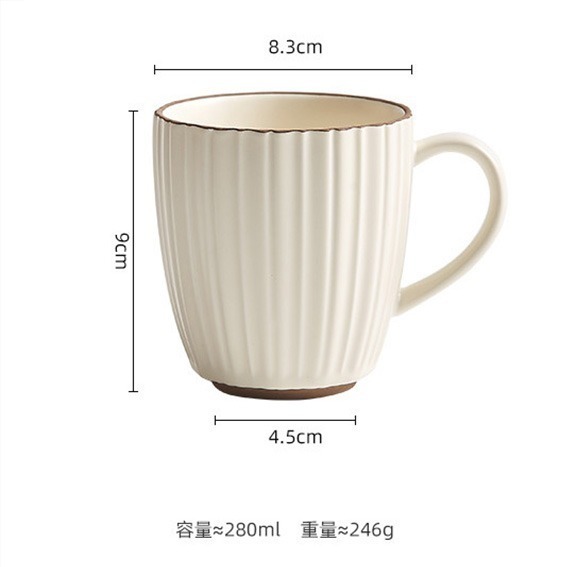 簡約陶瓷馬克杯 280ml 咖啡杯 茶杯 水杯 素色馬克杯 可微波 【P.R. CAFE】-細節圖4