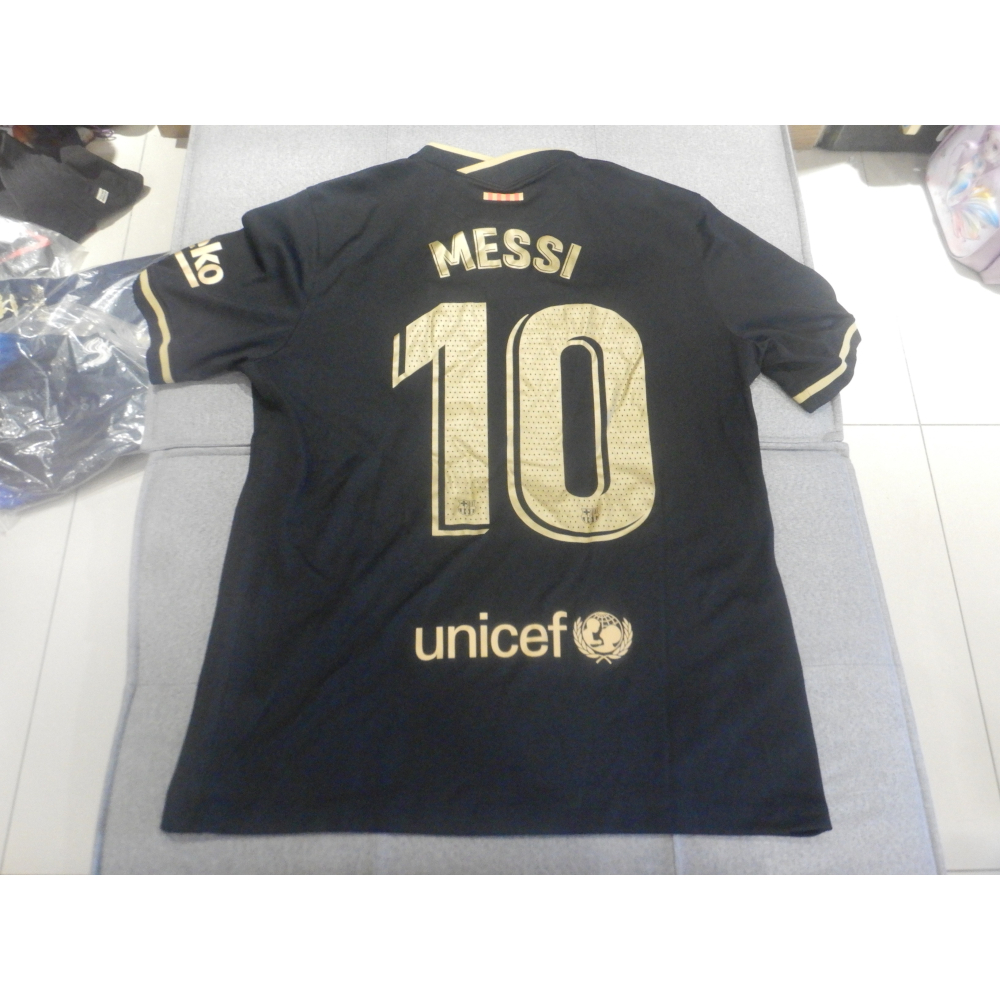 20-21 FC BARCELONA AWAY JERSEY 巴薩隆那客場 梅西 黑金球衣-細節圖2